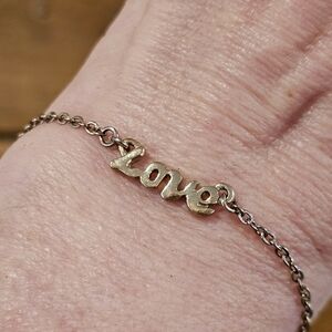 Goldtone "Love" Chain Bracelet